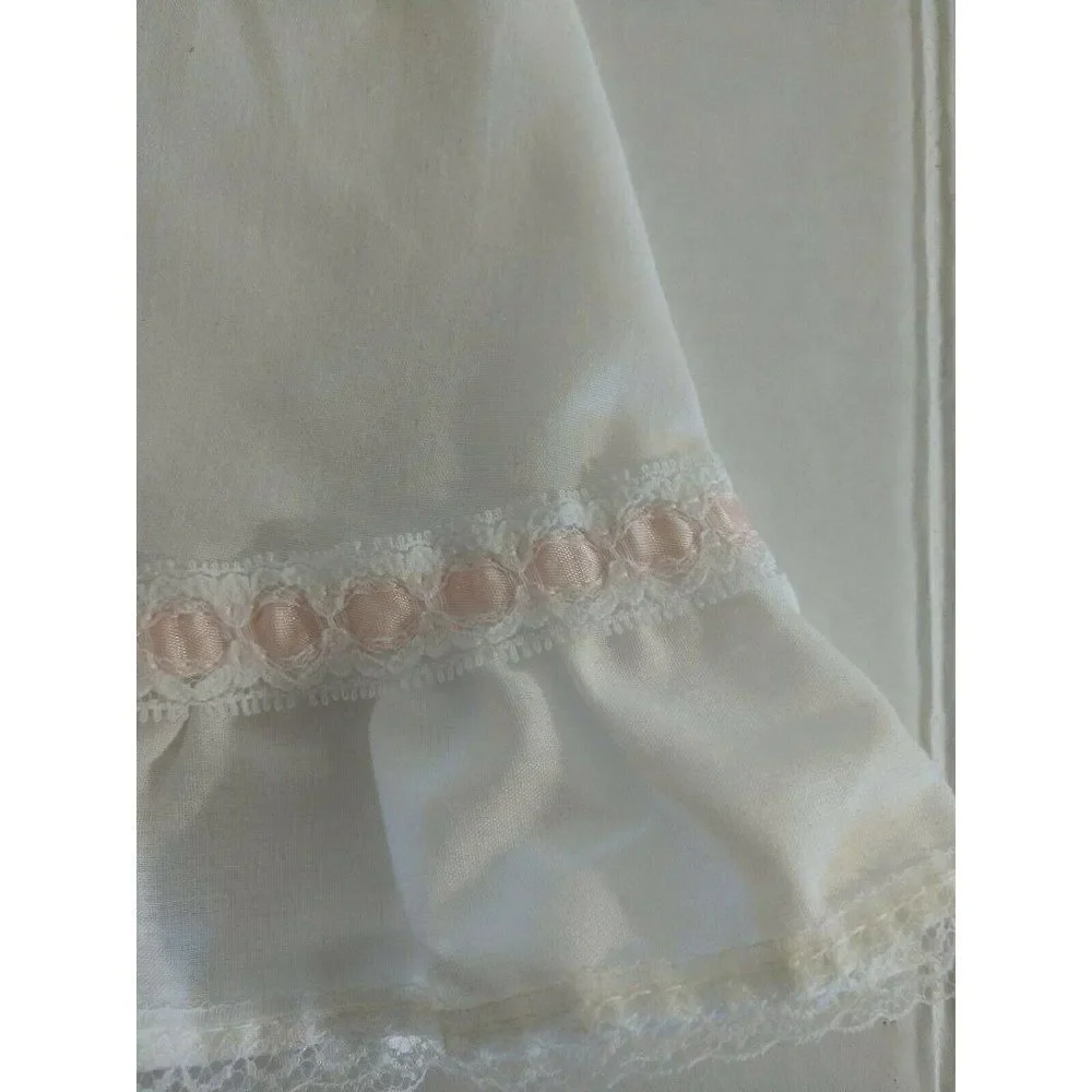 Vintage Girls Undershirt 2T White Pink Lace slip